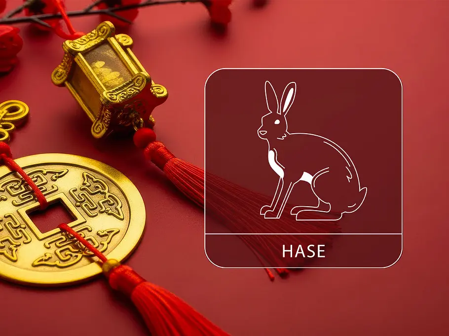 Chinesische Glücksbringer zum Neujahr mit dem Sternzeichen Hase