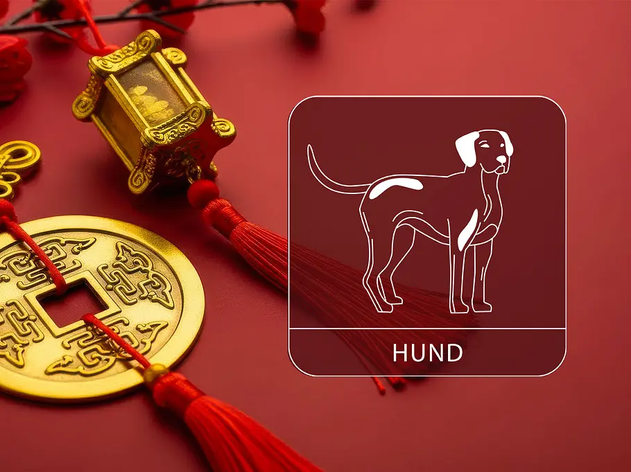 Chinesische Glücksbringer zum Neujahr mit dem Sternzeichen Hund