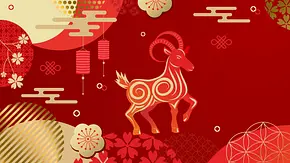 Das chinesische Sternzeichen Ziege vor allem größtenteils roten Hintergrund - Foto: iStock/Ilona Yudina Das chinesische Sternzeichen Ziege vor allem größtenteils roten Hintergrund - Foto: iStock/Ilona Yudina