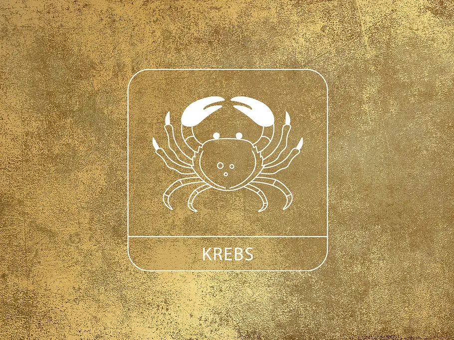 Sternzeichen Krebs vor einem goldenen Hintergrund