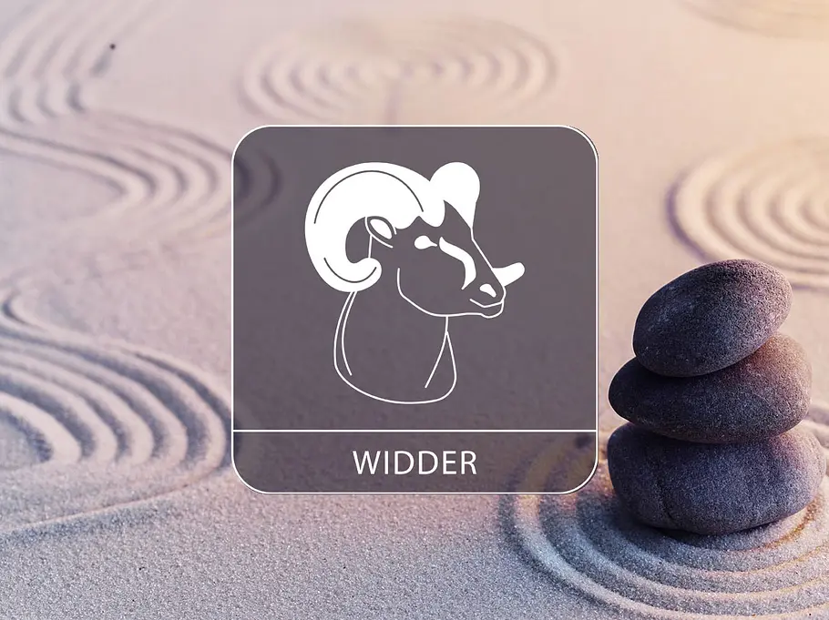 Sternzeichen Widder mit Zen-Steinen