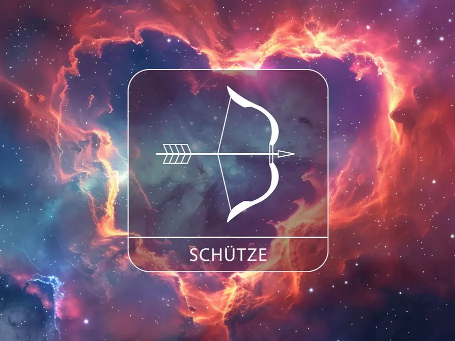 Sternzeichen Schütze in einer Herz-Galaxie