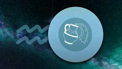 Sternzeichen Wassermann vor seinem Herrscherplanet dem Uranus und seinem Sternzeichen-Symbol vor einem galaktischen Hintergrund. - Foto: Astrowoche.de (Dominica Zaborowski) & iStock (Nick_Pandevonium / Nerthuz) Sternzeichen Wassermann vor seinem Herrscherplanet dem Uranus und seinem Sternzeichen-Symbol vor einem galaktischen Hintergrund. - Foto: Astrowoche.de (Dominica Zaborowski) & iStock (Nick_Pandevonium / Nerthuz)