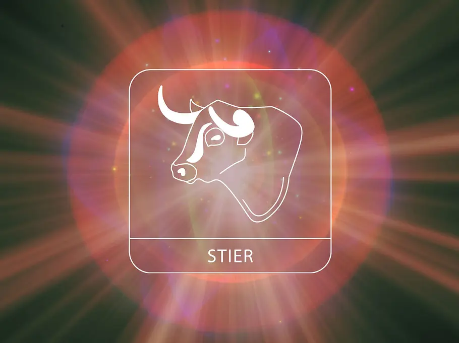 Kosmisches buntes Licht leuchtet auf das Sternzeichen Stier