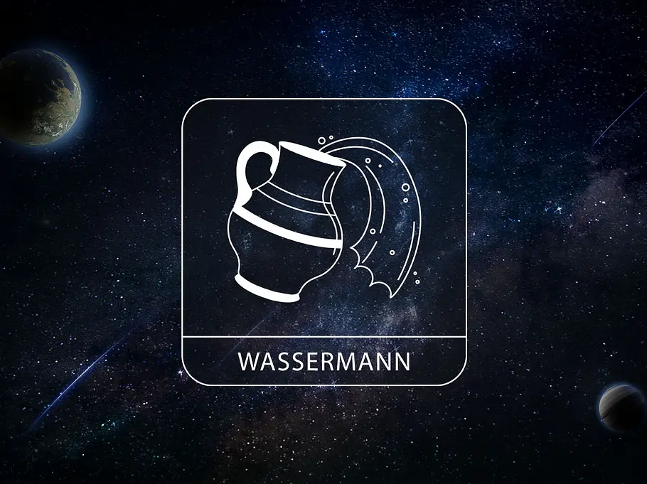 Sternzeichen Wassermann vorm Sternenhimmel