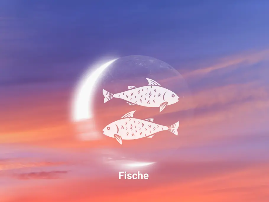 Das große Neumond-Horoskop ab 05.10.2026: Sternzeichen Fische Sternzeichen Fische in Neumond auf Sonnenuntergang Hintergrund