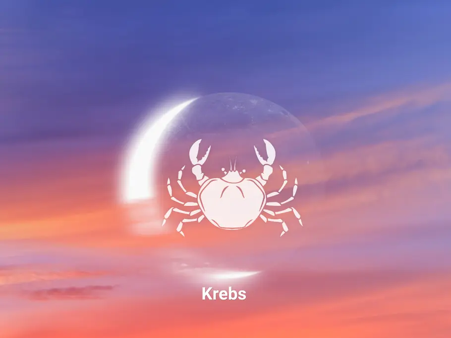 Das große Neumond-Horoskop ab 05.10.2026: Sternzeichen Krebs Sternzeichen Krebs in Neumond auf Sonnenuntergang Hintergrund