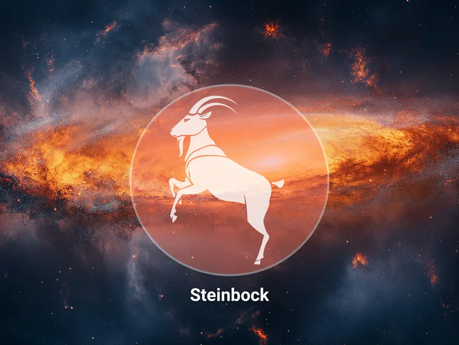 Sternzeichen Steinbock auf mystischen Hintergrund