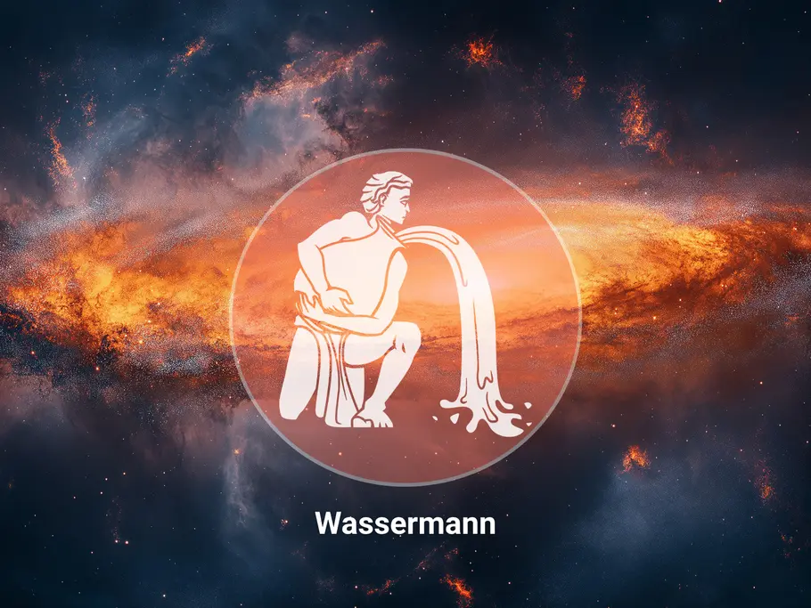 Sternzeichen Wassermann auf mystischen Hintergrund