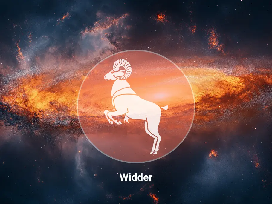 Widder auf dunklem mystischen Hintergrund