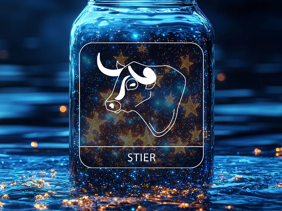 Sternzeichen Stier vor einem Sternenglas