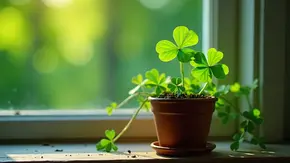 Blumentopf mit Klee vor einem Fenster - Foto: Sarayuth / AdobeStock Blumentopf mit Klee vor einem Fenster - Foto: Sarayuth / AdobeStock