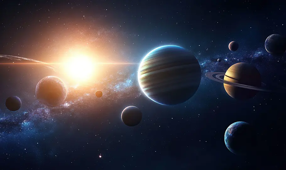 Das sind die wichtigsten astrologischen Ereignisse im Frühling 2025! Darstellung unseres Sonnensystems