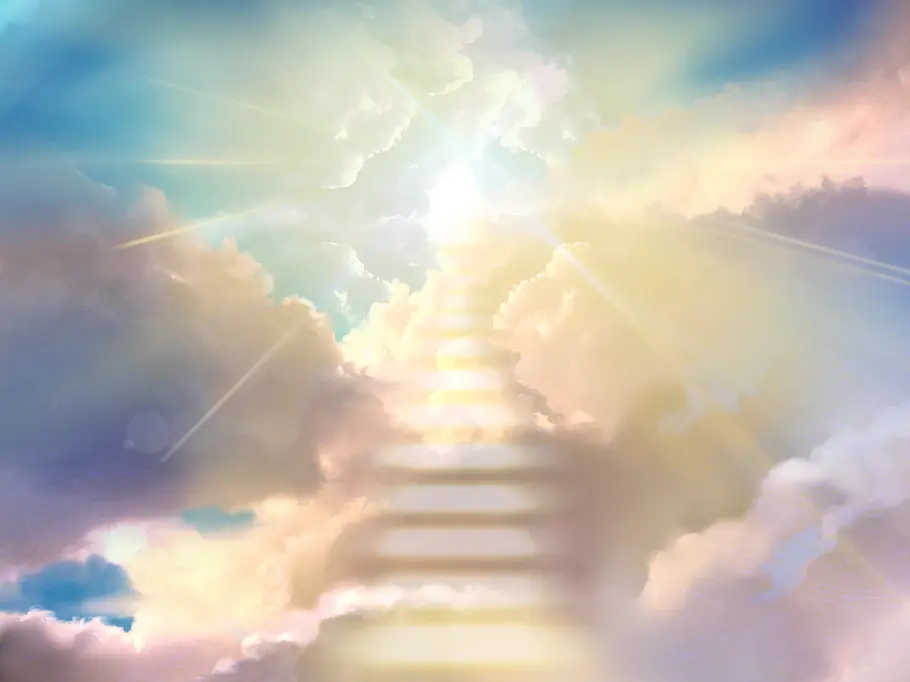 Das Engeltarot für alle 12 Sternzeichen für die Woche vom 27. Januar bis zum 2. Februar 2025 Treppe durch die Wolken führt in das Himmelsreich der Engel