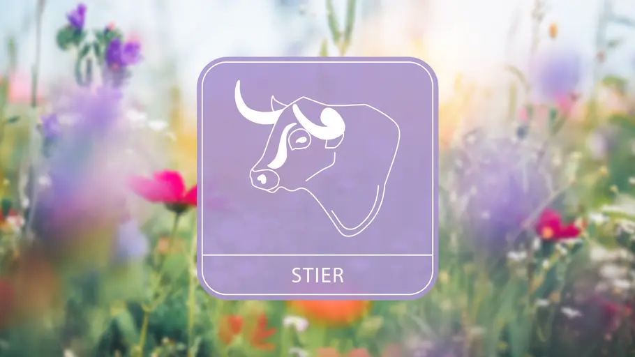 Das Frühlingshoroskop 2025: Sternzeichen Stier Sternzeichensymbol mit Blumen im Hintergrund