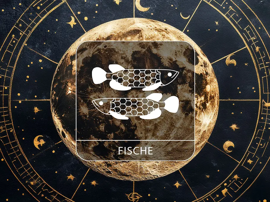 Sternzeichen Fische vor Vollmond-Hintergrund
