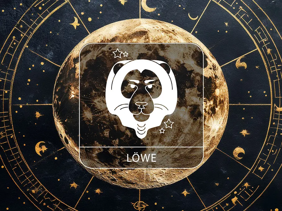 Sternzeichen Löwe vor Vollmond-Hintergrund