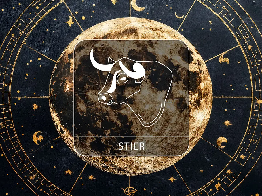 Sternzeichen Stier vor Vollmond-Hintergrund