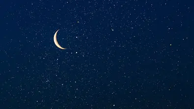 Neumond steht am Sternenhimmel - Foto:  Savvapanf Photo / Adobe Stock