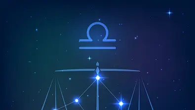 Waage Symbol auf dunkelblauen Hintergrund - Foto: iStock/Lidiia Moor Waage Symbol auf dunkelblauen Hintergrund - Foto: iStock/Lidiia Moor