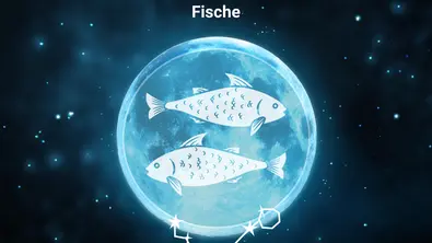 Das Sternzeichensymbol für die Fische vor einem Vollmond als Symbol für das Mond-Jahr 2027 - Foto: Collage mit iStock/ Lidiia Moor, iStock/ Rudzhan Nagiev, iStock/ ipopba und Astrowoche.de