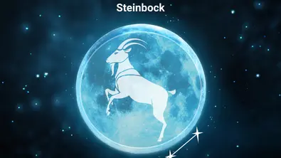 Das Sternzeichensymbol für den Steinbock vor einem Vollmond als Symbol für das Mond-Jahr 2027 - Foto: Collage mit iStock/ Lidiia Moor, iStock/ Rudzhan Nagiev, iStock/ ipopba und Astrowoche.de
