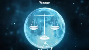 Das Sternzeichensymbol für die Waage vor einem Vollmond als Symbol für das Mond-Jahr 2027 - Foto: Collage mit iStock/ Lidiia Moor, iStock/ Rudzhan Nagiev, iStock/ ipopba und Astrowoche.de