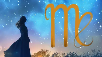 Die Silhouette einer Frau vor einem Sternenhimmel mit dem Symbol des Sternzeichens Jungfrau - Foto: Collage mit AdobeStock (Felix Diaz de Escauriazaa/Minty, artemstepanov) & Astrowoche.de Die Silhouette einer Frau vor einem Sternenhimmel mit dem Symbol des Sternzeichens Jungfrau - Foto: Collage mit AdobeStock (Felix Diaz de Escauriazaa/Minty, artemstepanov) & Astrowoche.de