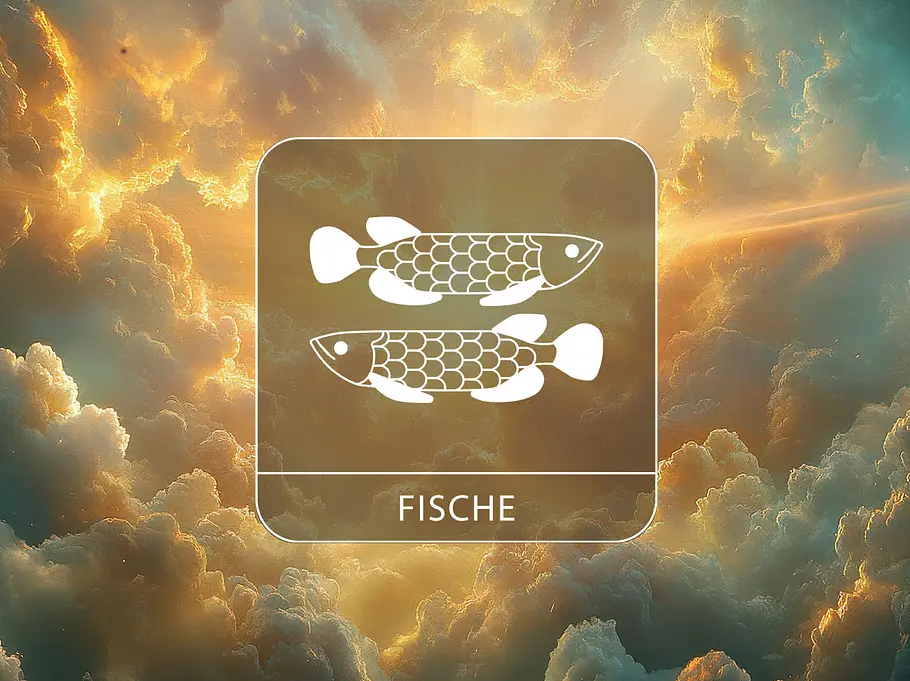Sternzeichen Fische vor einem warmen Wolkenhimmel