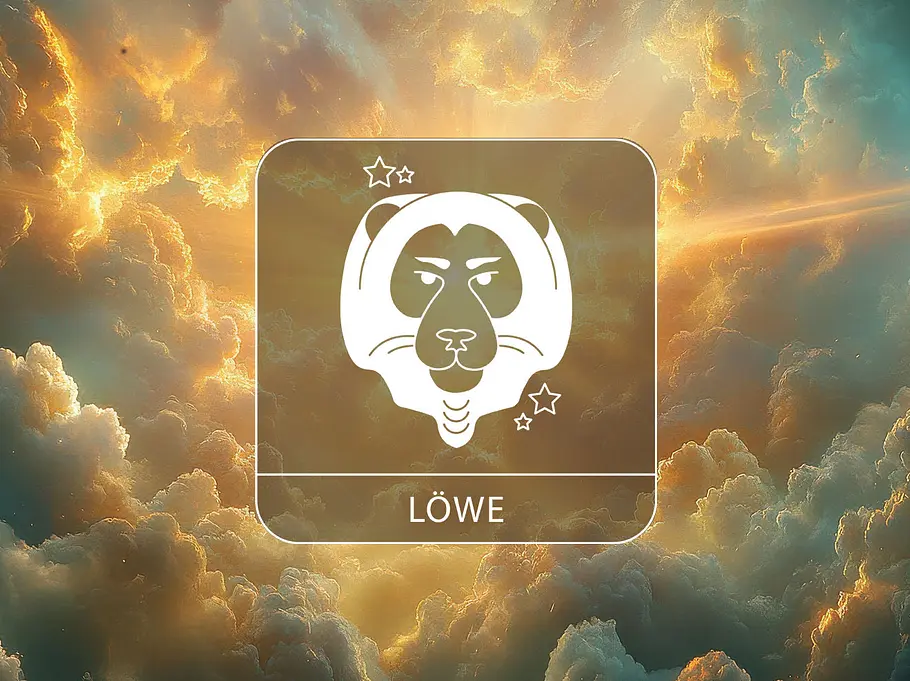 Sternzeichen Löwe vor einem warmen Wolkenhimmel
