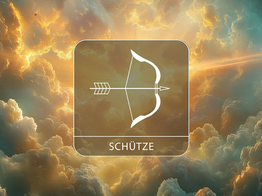 Sternzeichen Schütze vor einem warmen Wolkenhimmel