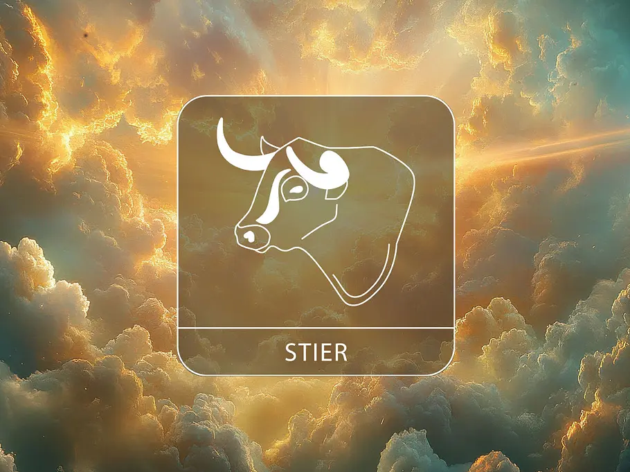 Sternzeichen Stier vor einem warmen Wolkenhimmel