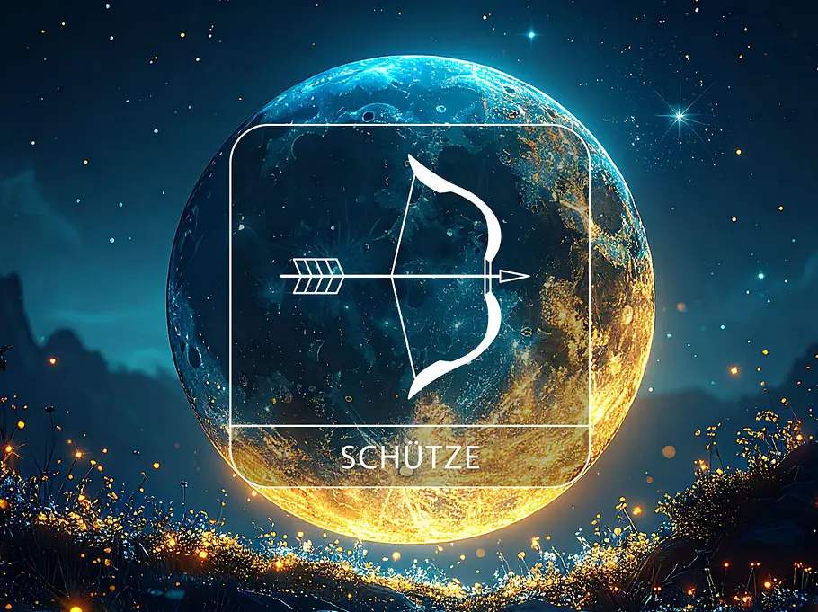 Sternzeichen Schütze vor einem magischen Vollmond
