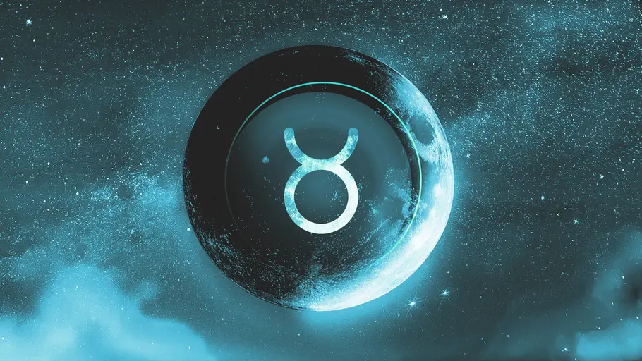 Neumond im April 2025 Eine mystische Galaxie die das Symbol des Stiers zeigt