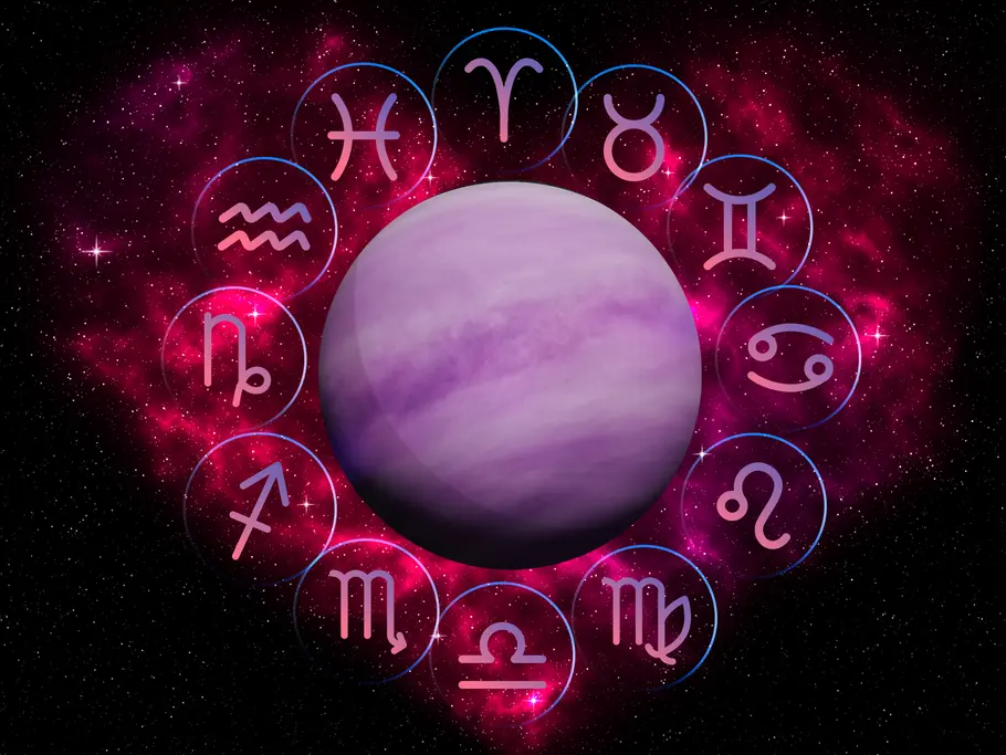 Planet Venus ist umringt von allen 12 Sternzeichen