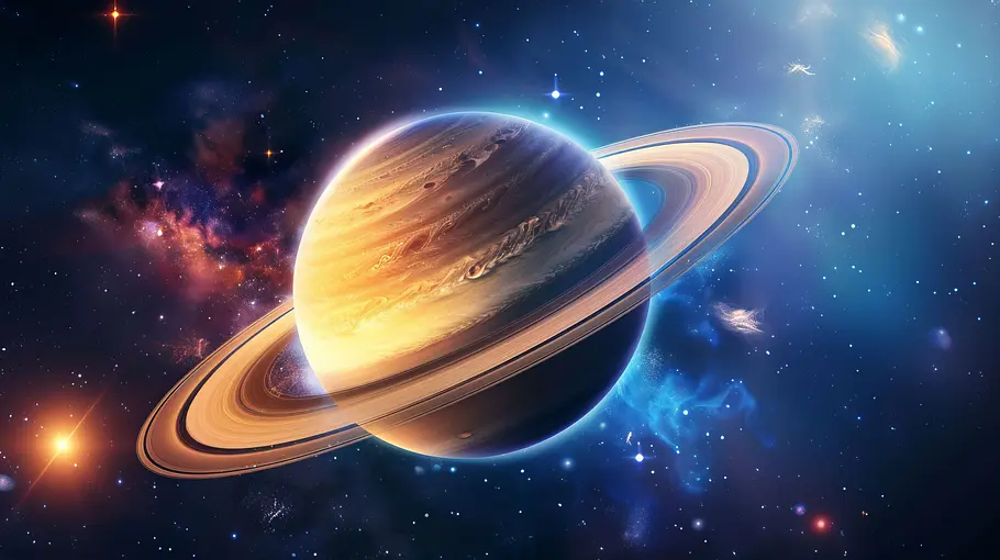 Saturn-Zeichen: Berechnung und Bedeutung Darstellung vom Planet Saturn in der Galaxie