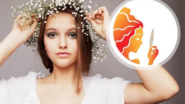 Junge Frau mit Blumenkrank auf dem Kopf und einem Sternzeichen Zwillinge Symbol - Foto: iStock Junge Frau mit Blumenkrank auf dem Kopf und einem Sternzeichen Zwillinge Symbol - Foto: iStock