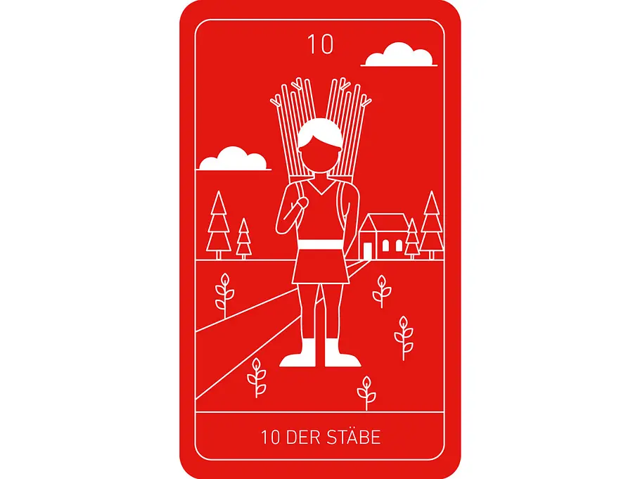 Tarot: Zehn Stäbe