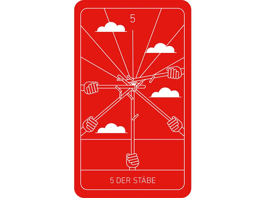 Tarot: Fünf Stäbe