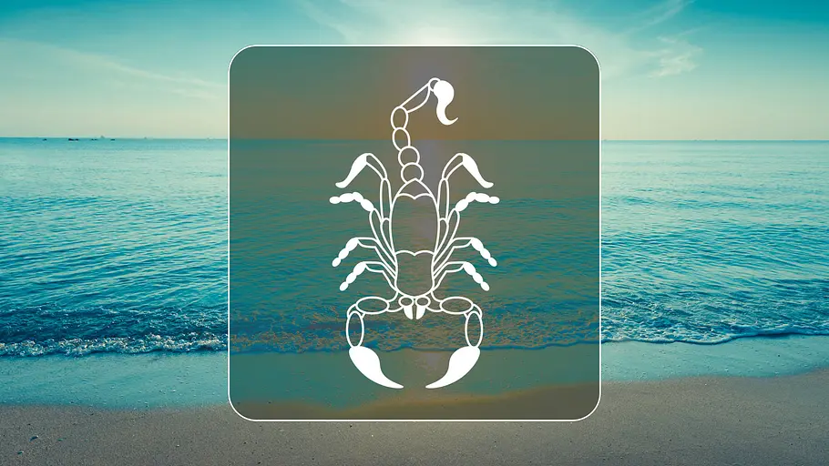 Die Urlaubstypologie für das Sternzeichen Skorpion: So verreist es am liebsten Sternzeichensymbol vor Strand