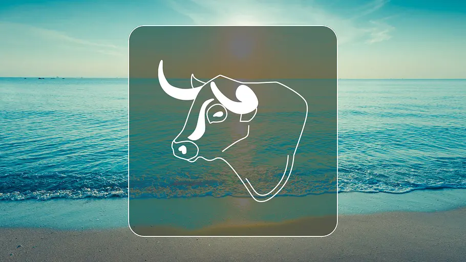 Die Urlaubstypologie für das Sternzeichen Stier Sternzeichensymbol vor Strand