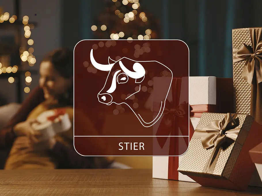 Sternzeichen Stier vor einem harmonischen weihnachtlichen Hintergrund