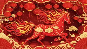 Darstellung eines roten Feuer-Pferdes in chinesischem Stil - Foto: Farid / AdobeStock Darstellung eines roten Feuer-Pferdes in chinesischem Stil - Foto: Farid / AdobeStock