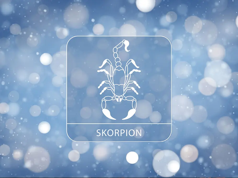Sternzeichen Skorpion vor winterlichem Hintergrund