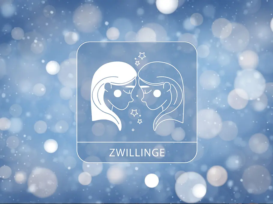 Sternzeichen Zwillinge vor winterlichem Hintergrund
